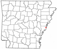 Location of Helena, Arkansas