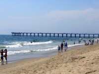 The Hermosa Beach pier on a hot summer day.