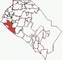Location of Huntington Beach within Orange County, California