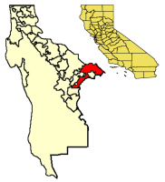 Location of Menlo Park within San Mateo County