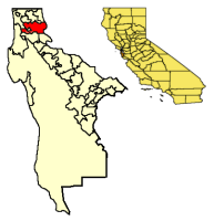 Location of South San Francisco within San Mateo County
