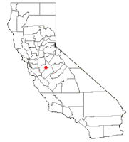 Location of Turlock, in Stanislaus County, California, USA