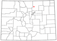 Location of Evans, Colorado