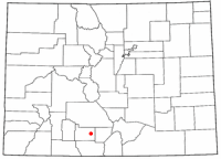 Location of Monte Vista, Colorado