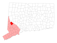 Location in Fairfield County, Connecticut