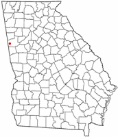 Location of Bowdon, Georgia
