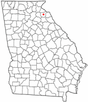 Location of Carnesville, Georgia