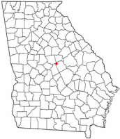 Location of Gordon, Georgia