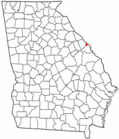 Location of Martinez, Georgia