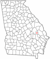 Location of Metter, Georgia