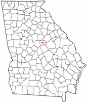 Location of Milledgeville, Georgia