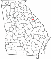 Location of Thomson, Georgia