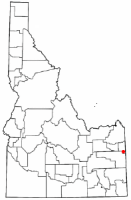 Location of Victor, Idaho