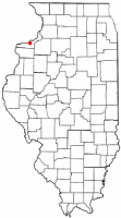 Location of Milan, Illinois