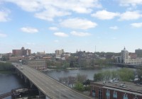 Downtown Rockford including the Rock River and the Jefferson Street Bridge