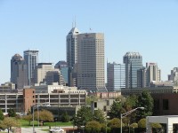 Downtown indy from parking garage zoom