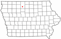 Location of Algona, Iowa
