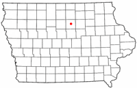 Location of Hampton, Iowa