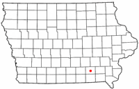 Location of Ottumwa in the state of Iowa