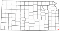Location of Baxter Springs in Kansas