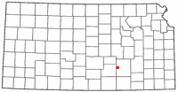 Location of Benton, Kansas