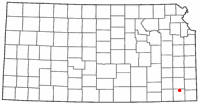 Location of Parsons in Kansas