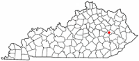 Location of Campton, Kentucky