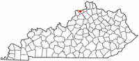 Location of Carrollton, Kentucky
