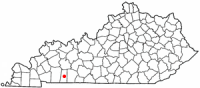 Location of Elkton within Kentucky