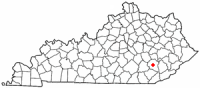 Location of Manchester, Kentucky
