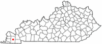 Location of Mayfield, Kentucky