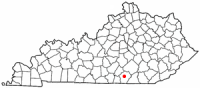 Location of Monticello, Kentucky