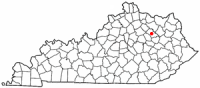 Location of Owingsville, Kentucky