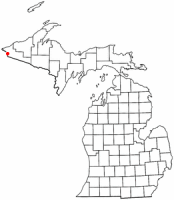 Location of Ironwood, Michigan