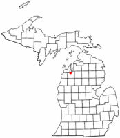 Location of Traverse City within Grand Traverse County, Michigan