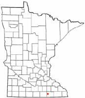 Location of Austin within Mower County, Minnesota