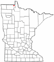 Location of Warroad, Minnesota