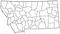Location of Browning, Montana