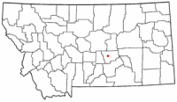 Location of Roundup, Montana