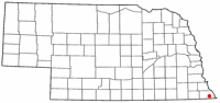 Location of Falls City, Nebraska