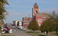 Downtown Hartington; Cedar County Courthouse in right foreground