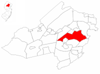Parsippany-Troy Hills Township highlighted in Morris County. Inset map: Morris County highlighted in the State of New Jersey.