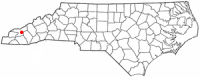 Location of Bryson City, North Carolina