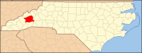 North Carolina Map Highlighting Buncombe County