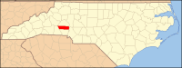 North Carolina Map Highlighting Lincoln County