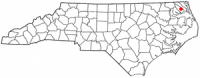 Location in Pasquotank and Camden counties in the state of North Carolina