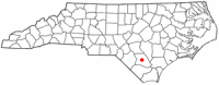 Location of Elizabethtown, North Carolina