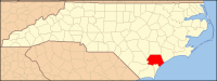 North Carolina Map Highlighting Pender County