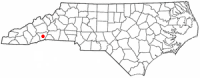 Location of Hendersonville, North Carolina