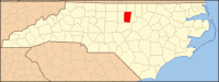 North Carolina Map Highlighting Orange County